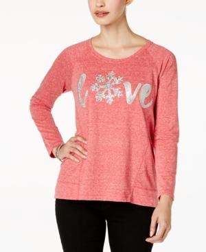 Style & Co Embellished Graphic Sweatshirt, Created For Macy's