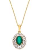 Emerald (9/10 Ct. T.w.) And Diamond (1/8 Ct. T.w.) Pendant Necklace In 14k Gold