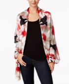 Calvin Klein Painted Floral Wrap & Scarf In One