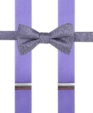 Alfani Purple Bow Tie & Suspender Set, Created For Macy's