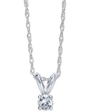 Round-cut Diamond Pendant Necklace In 10k Yellow Or White Gold (1/10 Ct. T.w.)