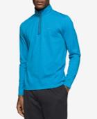 Calvin Klein Men's Quarter-zip Heathered Long-sleeve T-shirt