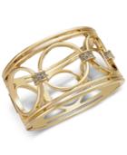 Alfani Gold-tone Crystal Accent Openwork Hoop Wide Bracelet, Created For Macy's