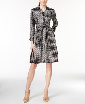 Charter Club Printed Belted Shirtdress, Iconic Print