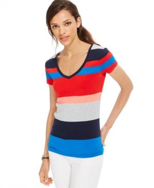 Tommy Hilfiger Striped V-neck Tee