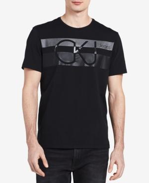 Calvin Klein Jeans Men's Stripe Logo-print T-shirt