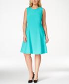 Nine West Plus Size Sleeveless Flounce Sheath Dress