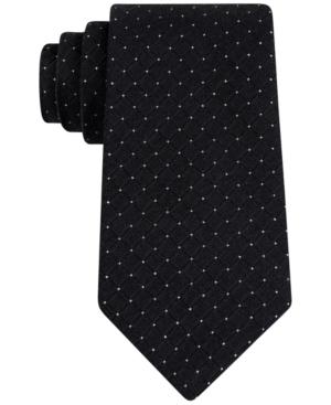 Calvin Klein Men's Gold Glimmer Grid Slim Tie