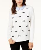 Maison Jules Layered-look Bow-applique Top, Created For Macy's