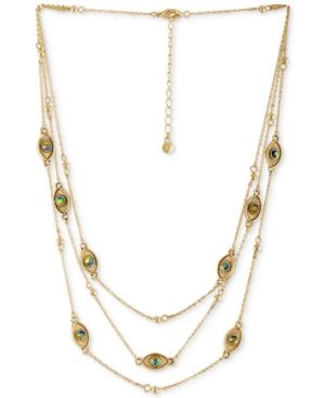 Rachel Rachel Roy Gold-tone Crystal Evil Eye Triple-layer Collar Necklace, 14-1/2 + 2 Extender