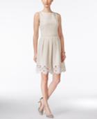 Tahari Asl Sleeveless Pleated A-line Dress