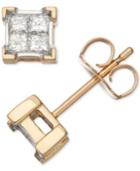 Diamond Quad Cluster Earrings (1/3 Ct. T.w.) In 14k Gold