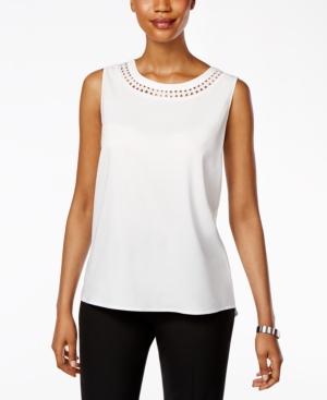Tahari Asl Sleeveless Cutout Blouse