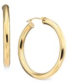 14k Gold Large Polished Hoop Earrings