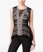 Bar Iii Crochet Peplum Top, Created For Macy's