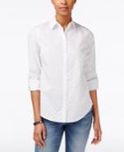 Charter Club Petite Textured Dot Shirt, Only At Macy's