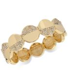 M. Haskell For Inc Gold-tone Pave Disc Stretch Bracelet, Only At Macy's