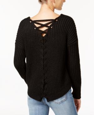 American Rag Lace-up-back Sweater, Only At Macy's