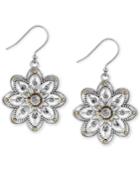 Lucky Brand Two-tone Openwork Floral Drop Earrings