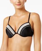 California Waves Crochet-trim Push-up Underwire Bikini Top Women's Swimsuit