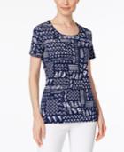 Karen Scott Nautical-print T-shirt, Only At Macy's