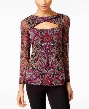 Inc International Concepts Paisley-print Cutout Top, Only At Macy's