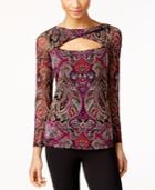 Inc International Concepts Paisley-print Cutout Top, Only At Macy's