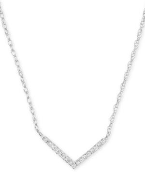 Elsie May Diamond Accent Chevron Collar Necklace In Sterling Silver, 15 + 1 Extender