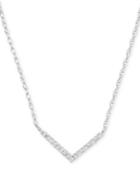 Elsie May Diamond Accent Chevron Collar Necklace In Sterling Silver, 15 + 1 Extender