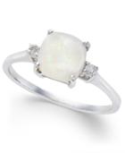 Opal (9/10 Ct. T.w.) & Diamond Accented Ring In 14k White Gold