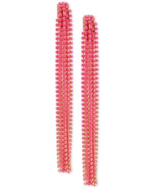 M. Haskell For Inc International Concepts Gold-tone Crystal Linear Drop Earrings, Created For Macy's