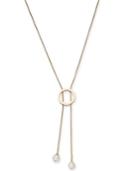Alfani Gold-tone Imitation Pearl Circle Lariat Necklace, 34 + 2 Extender, Created For Macy's