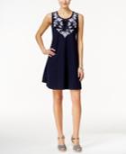 Style & Co. Embroidered Lace Up Dress, Only At Macy's