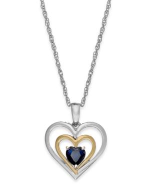 Gemstone Heart Pendant Necklace In 14k Gold And Sterling Silver (5/8 Ct. T.w.)