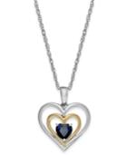 Gemstone Heart Pendant Necklace In 14k Gold And Sterling Silver (5/8 Ct. T.w.)