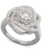 Wrapped In Love Diamond Ring, 14k White Gold Diamond Pave Knot Ring (1 Ct. T.w.)