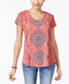 Style & Co Medallion-graphic Top, Only At Macy's