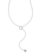 Inc International Concepts Silver-tone Pave Disc Lariat Necklace, Only At Macy's