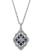 Sapphire (1/4 Ct. T.w.) And Diamond (1/7 Ct. T.w.) Pendant Necklace In Sterling Silver