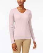 Karen Scott Cotton V-neck Sweater, Created For Macy's