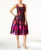 Ivanka Trump Floral Print Fit & Flare Dress