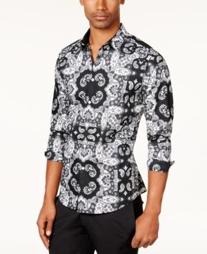 Anna Sui X Inc International Concepts Men's Black & White Paisley Shirt, Created For Macy's