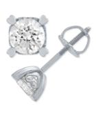 Diamond Stud Earrings In Heart Shape Prongs (3/4 Ct. T.w.) In 14k White Gold