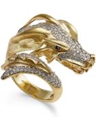 Diamond Dragon Bypass Ring (1 Ct. T.w.) In 14k Gold-plated Sterling Silver