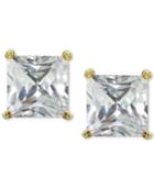 Giani Bernini Cubic Zirconia Square Stud Earrings In 18k Gold-plated Sterling Silver, Created For Macy's