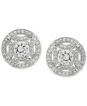 Cubic Zirconia Stud Earrings In Sterling Silver