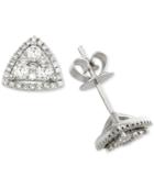 Diamond Triangle Stud Earrings (3/4 Ct. T.w.) In 14k White Gold