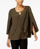 Ny Collection Keyhole Cape Blouse