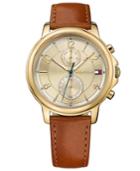 Tommy Hilfiger Women's Camel Leather Strap Watch 39mm