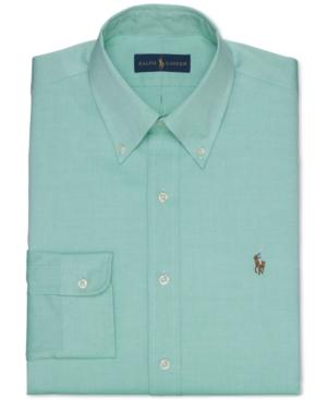 Polo Ralph Lauren Green Solid Dress Shirt